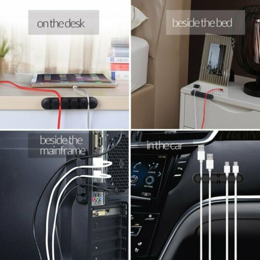 Orico Cable Organiser Wires Storage Wall Mount Silicon Charger Cables Holder Clips gray - Image 3