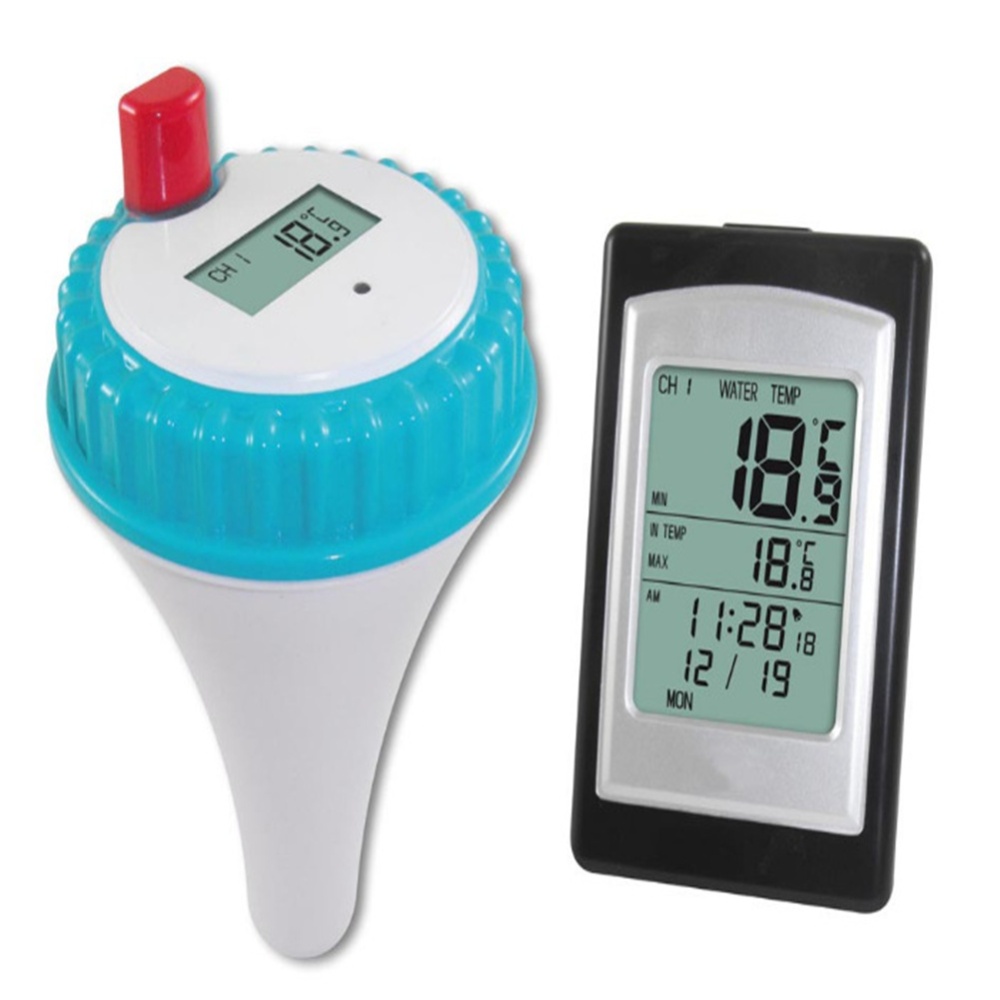 Wireless Pool Thermometer Floating Outdoor Swimming Pond Waterproof Tester Blue+black