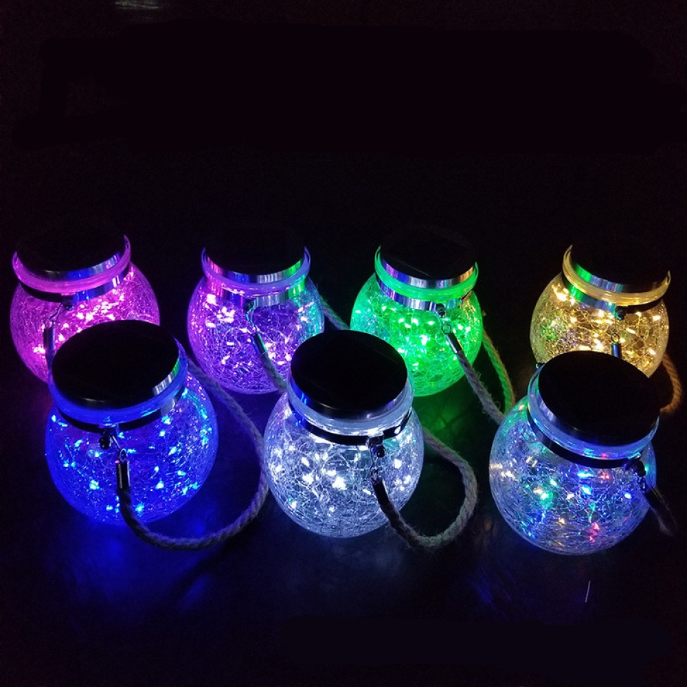 Led Solar Glass Light Fairy Crack Bottle String Lamp Garden Outdoors color