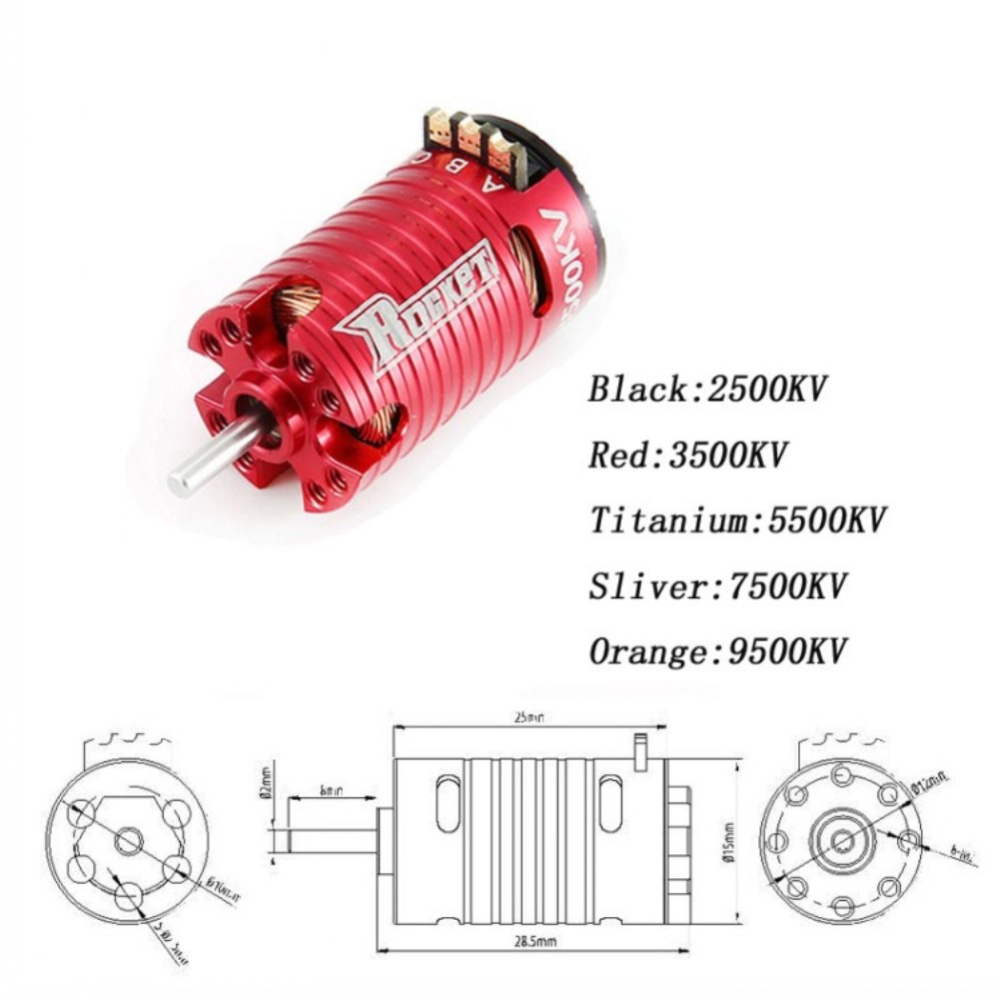 MINI1410 Motor Brushless for Kyosho Mr03 Pro RC Drift Car Red 3500KV - Image 2