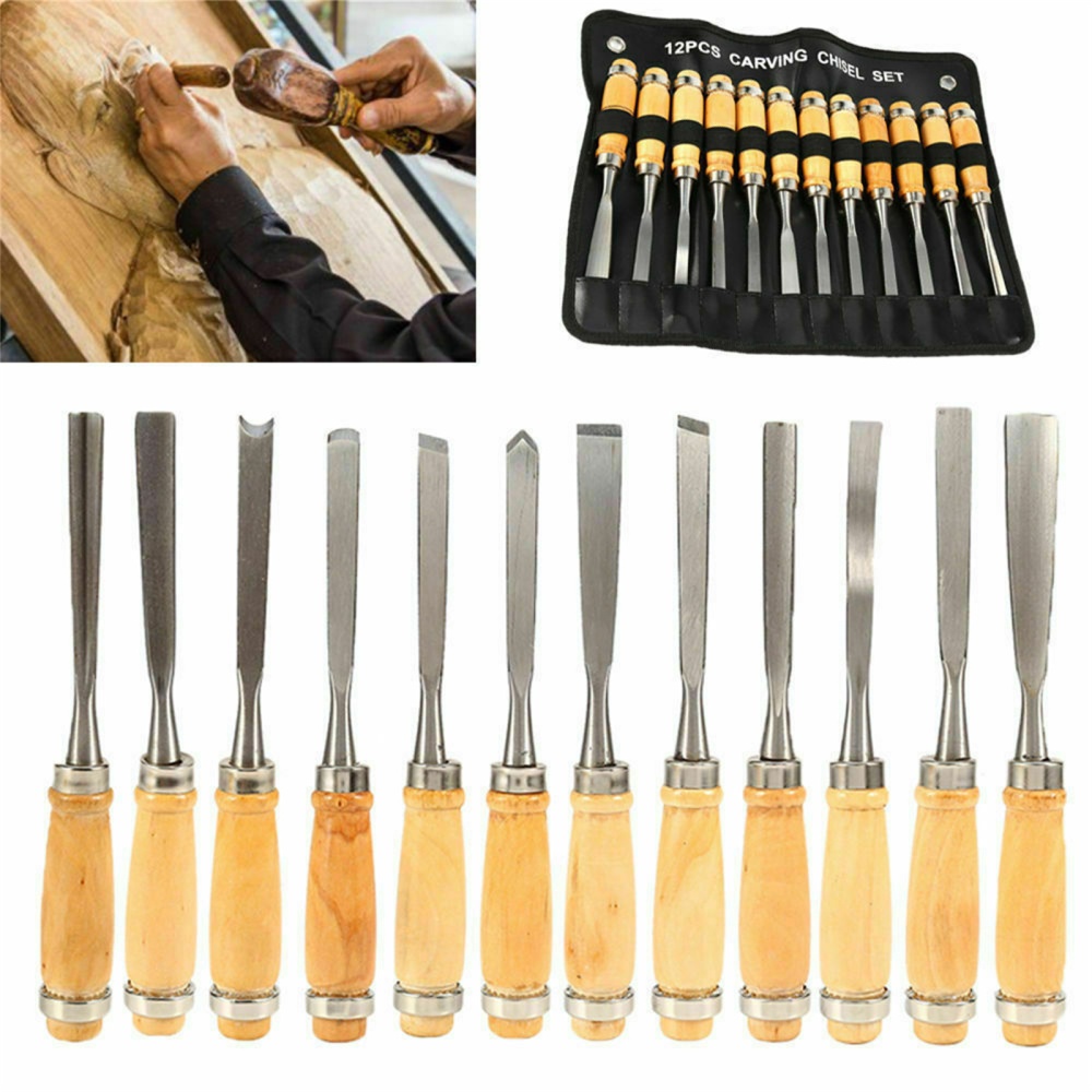 12pcs Wooden Carving Hand Tool Set Professional Woodworking Tools - Image 3