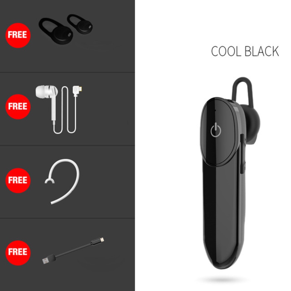 D16 Car Wireless Bluetooth-compatible 5.0 Earphones Mini Business Large-capacity Driving Headset Earbuds With Microphone black