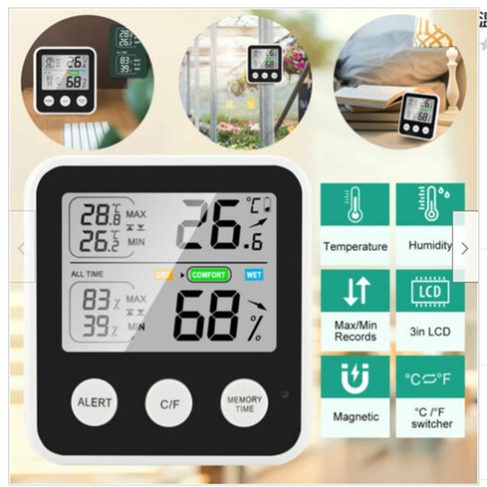 Thermometer High Precision Digital LCD Hygrometer Temperature Humidity Meter For Indoor Outdoor TS-9909-W - Image 3