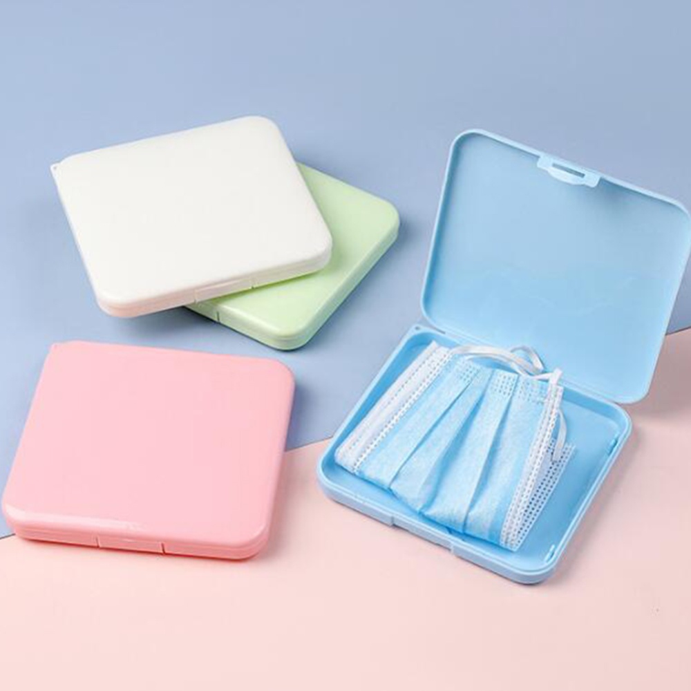 Plastic Snap-in Portable Mask Storage Box Container Household Organizer Rectangle random color - Image 3