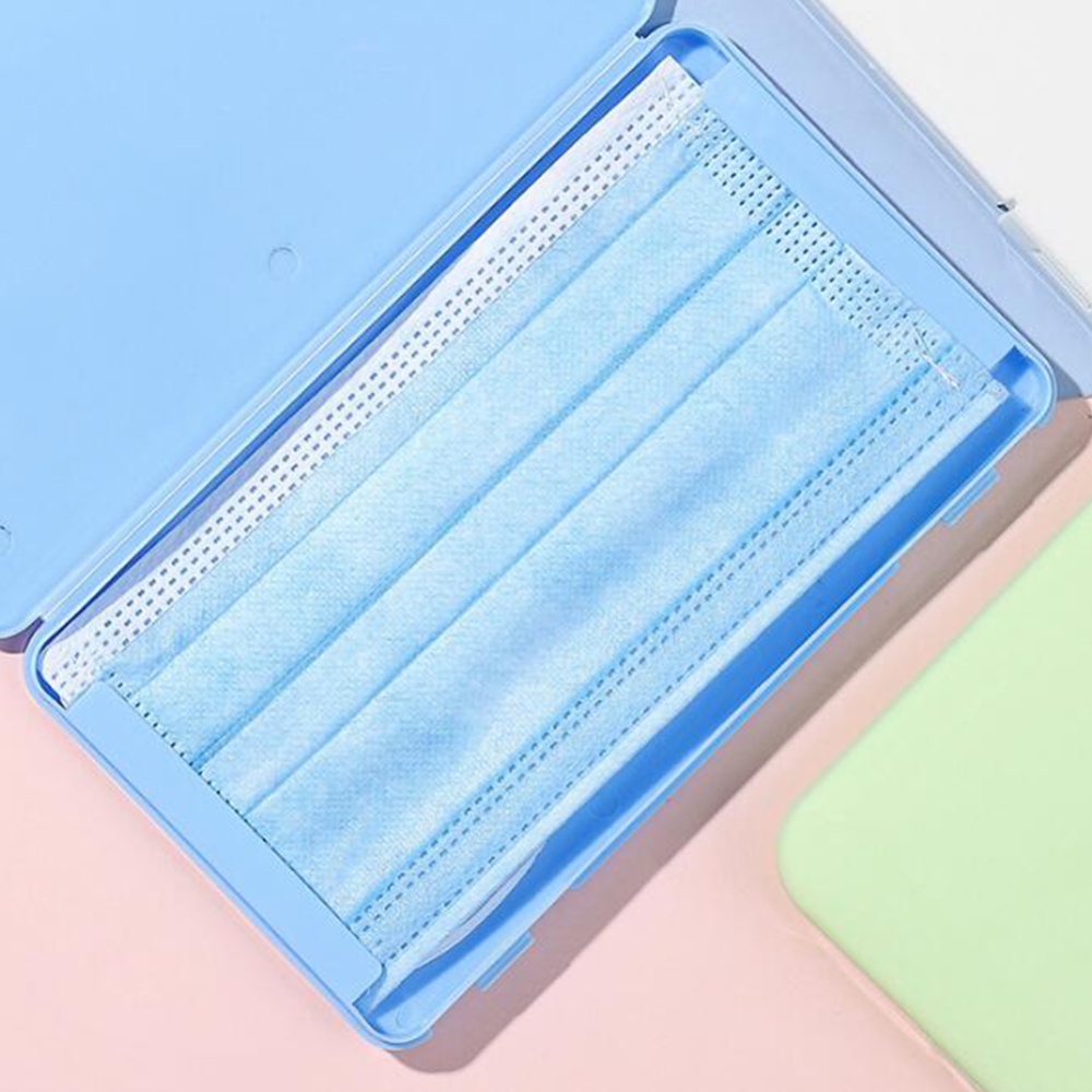 Plastic Snap-in Portable Mask Storage Box Container Household Organizer Rectangle random color - Image 2