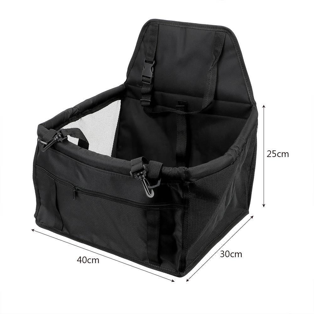 Pet Car Booster Seat Breathable Folding Soft Washable Travel Bags For Dogs Cats Small Black - Image 2