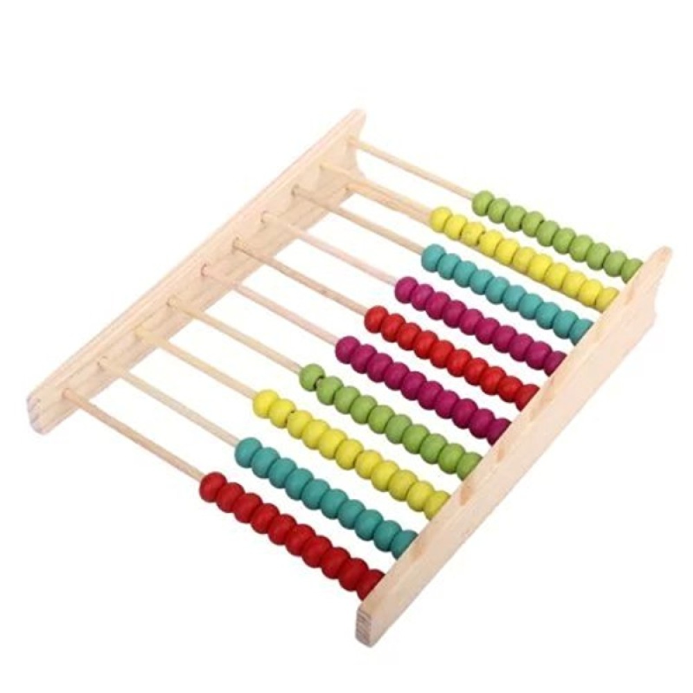 Wooden Abacus Educational Toy for Kids, Beads Color: Yellow, Green, Orange, Blue, Shocking Pink - Image 2