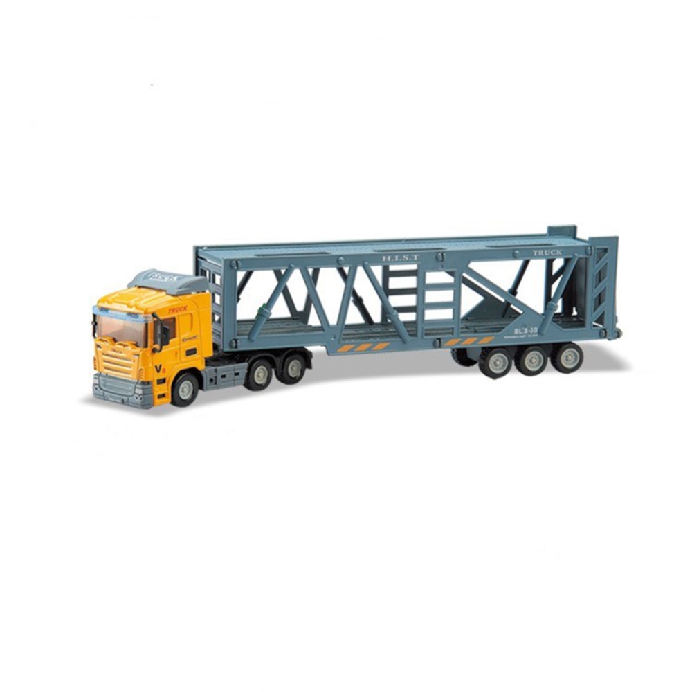 Inertial Container Trailer Truck Toys 1:64 Alloy Car Model Pull Back Toy for Gift Collection