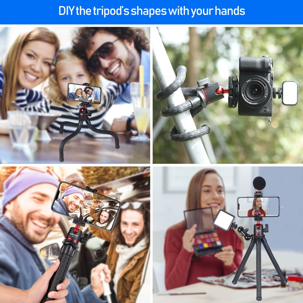 Ulanzi Mt-11flexible Octopus Tripod Smartphone Dslr Slr Vlog Travel Portable 2 In 1 Extend 1/4 Screw For Magic Arm head - Image 2