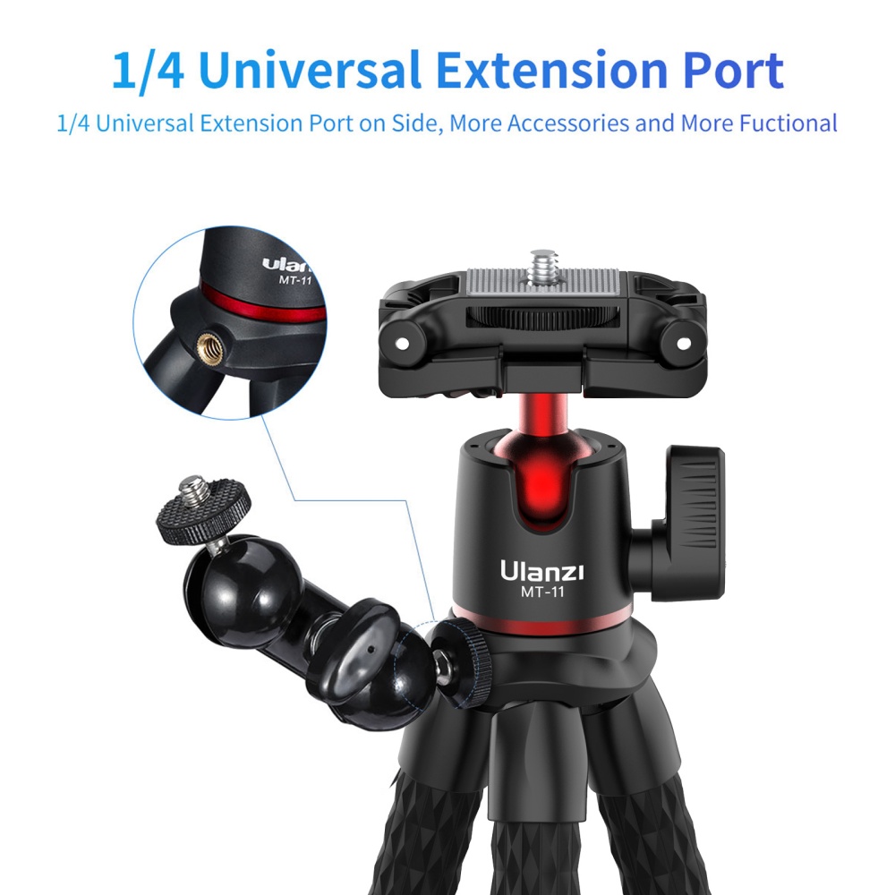 Ulanzi Mt-11flexible Octopus Tripod Smartphone Dslr Slr Vlog Travel Portable 2 In 1 Extend 1/4 Screw For Magic Arm head - Image 3