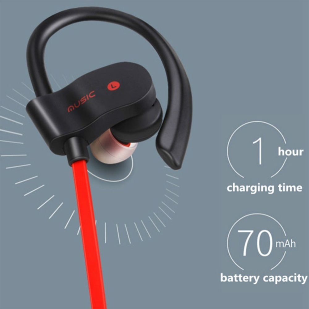 Bluetooth-compatible 4.1 Wireless Earphones In-ear Stereo Dual Earbuds Sports Headphones bright red - Image 4