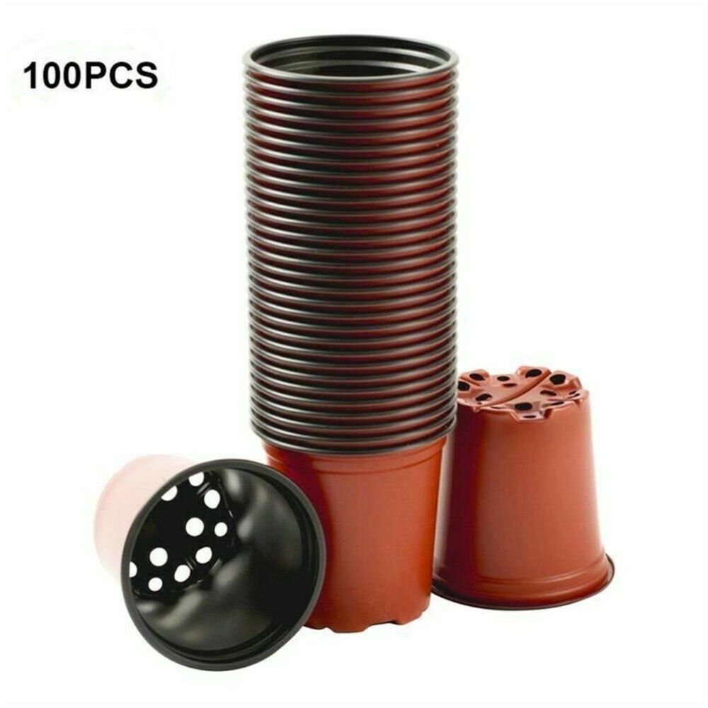 100Pcs/Set Thickened Plastic Plant Nursery Pots Flower Seedlings Tray For Home Garden 100mm - Image 3