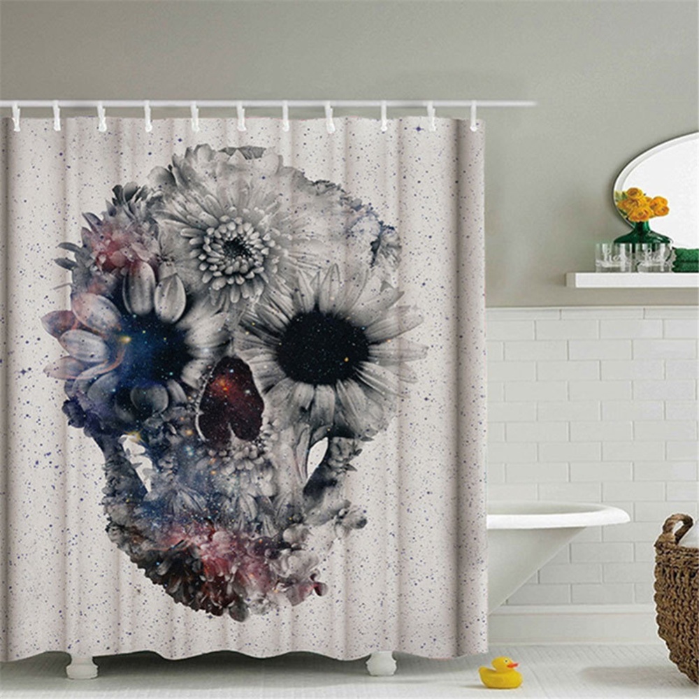 Skulls Printing Shower Curtain Waterproof Bathtub Bathroom Decoration 150*180cm