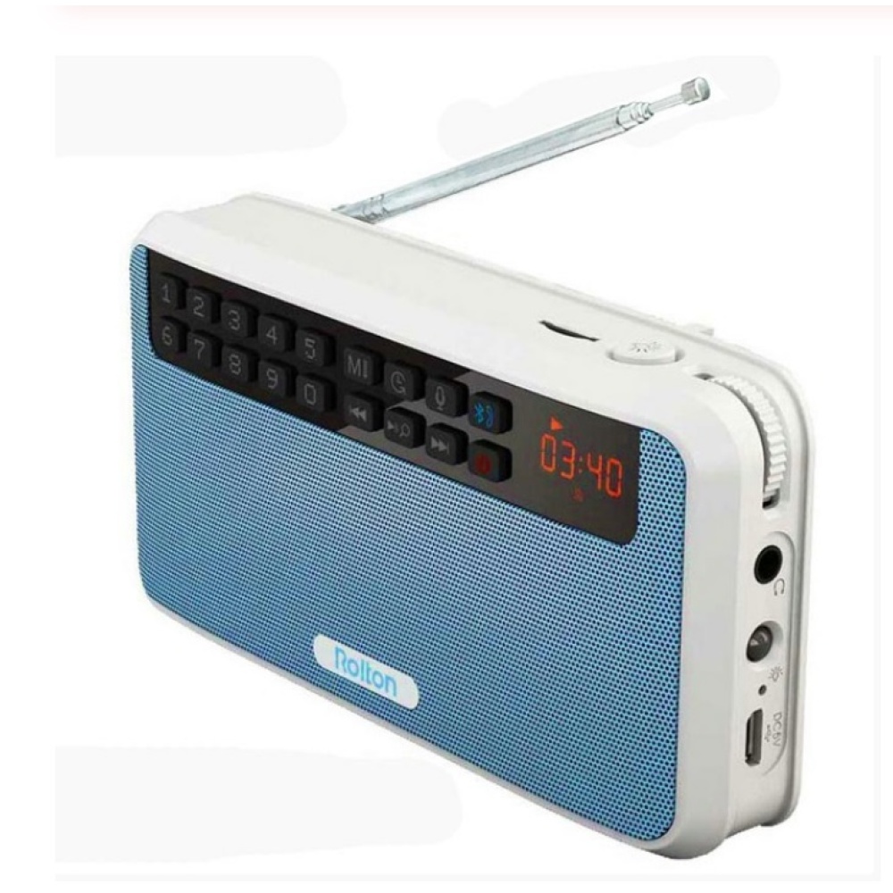 Rolton E500 Portable Stereo Bluetooth Speakers FM Radio Clear Bass Dual Track Speaker TF Card USB Music Player blue