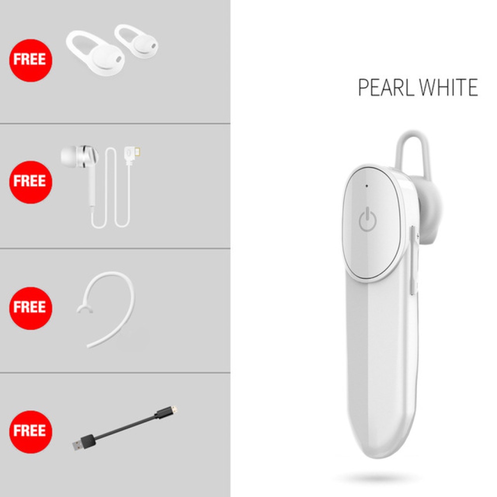 D16 Car Wireless Bluetooth-compatible 5.0 Earphones Mini Business Large-capacity Driving Headset Earbuds With Microphone white