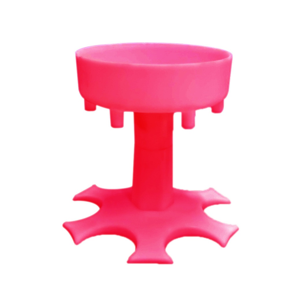 6-Cup Dispenser Holder for Filling Liquids Cocktail Drinks Beverage Pink - Image 2