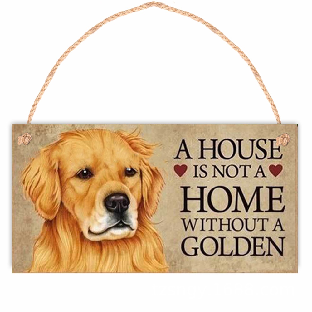 Welcome Sign Door Hanging Board Animal Print Wooden Pendant Home Decorative Ornaments D_20*10cm