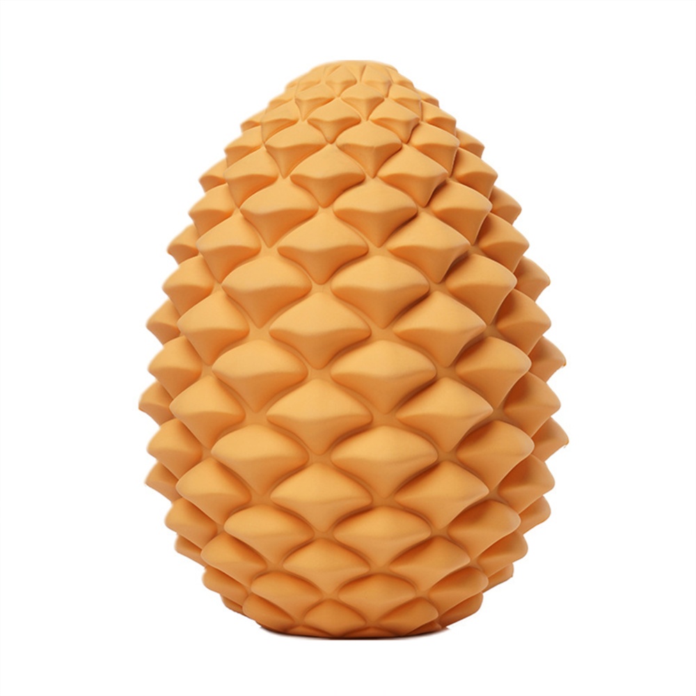 Rubber Interactive Puzzle Pine Cone Leaking Ball Dog Toy Concave-convex Surface Wear-resistant Bite-resistant Molar Cleaning Props Mango Yel - Image 3