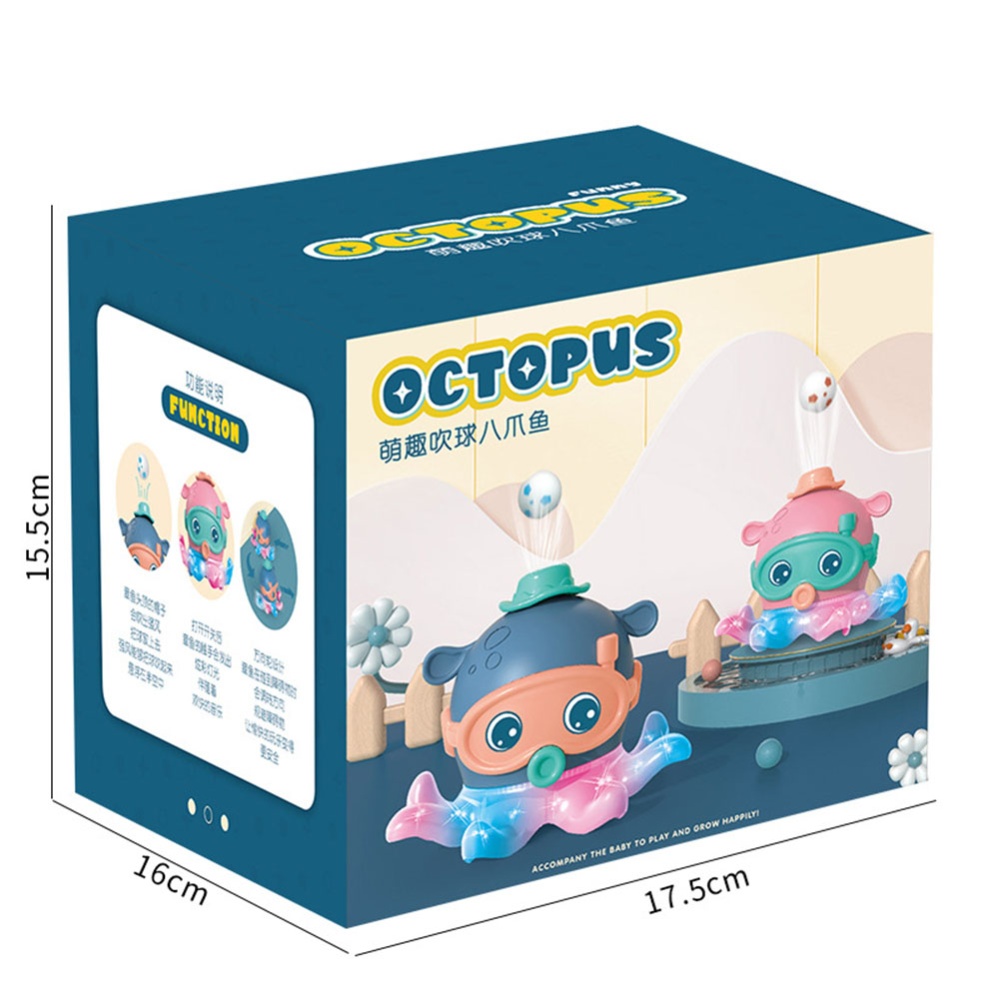 Luminous Octopus Electric Toy With Sound Light Model Suspended Blowing Ball Music Toys Great Gifts For Kids Boys Girls pink - Image 2