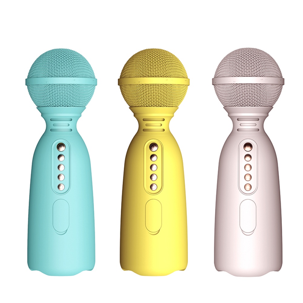 Microphone 5.0 Bluetooth-compatible Speaker Hand-held Mini Children Voice-on-demand Smart Yellow