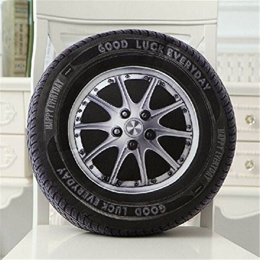 3D Pillow Car Wheel Bolster Sofa Cushion Chair Seat Pad Stuffed Plush Good Luck Everyday Tire Toy Home Decor - Image 2