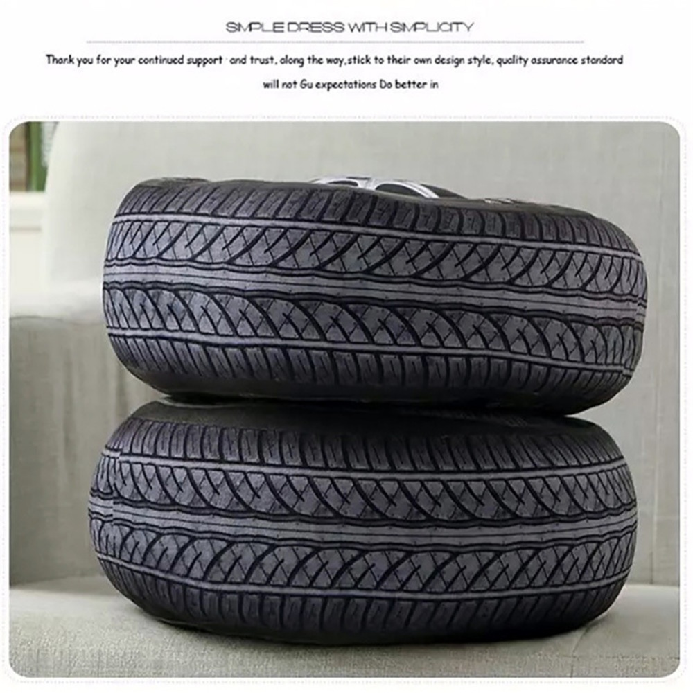 3D Pillow Car Wheel Bolster Sofa Cushion Chair Seat Pad Stuffed Plush Good Luck Everyday Tire Toy Home Decor - Image 3