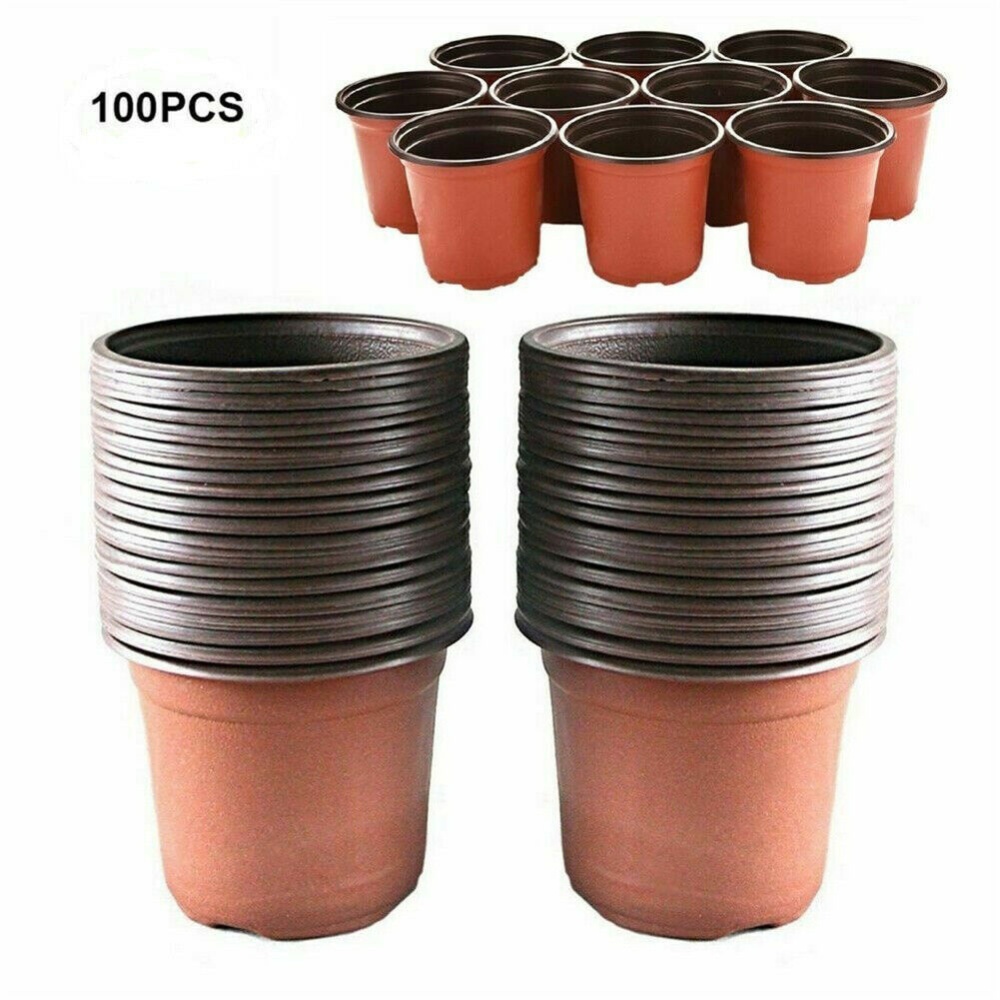 100Pcs/Set Thickened Plastic Plant Nursery Pots Flower Seedlings Tray For Home Garden 110mm - Image 3