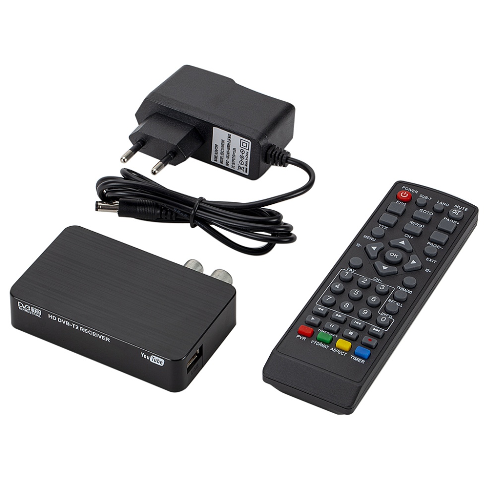 K2 DVB-T / T2 TV Receiver 3D Digital Video Terrestrial MPEG4 PVR HD 1080P Set-Top Box black