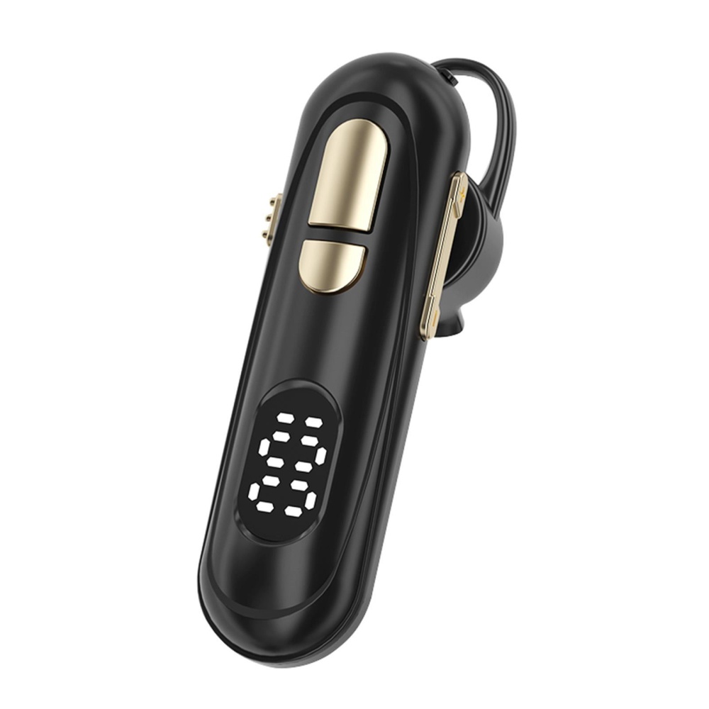 Car Business Ear-mounted Bluetooth-compatible Headset Ultra-long Battery Life Digital Display Wireless Ipx5 Waterproof Earphone Black gold