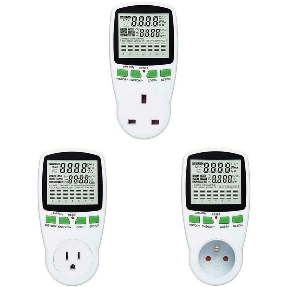 Digital Lcd Energy Power Wattmeter Meter Wattage Analyzer Electricity Outlet Monitor UK plug - Image 3