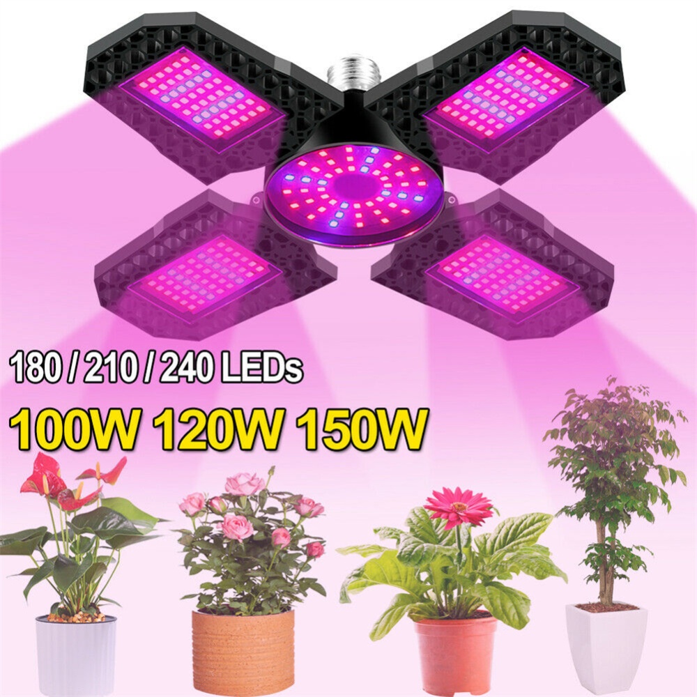 E27 100w Foldable Led Grow Light Indoor Full Spectrum Red Blue Plant Hydroponic Lamp 100W-E27 - Image 3