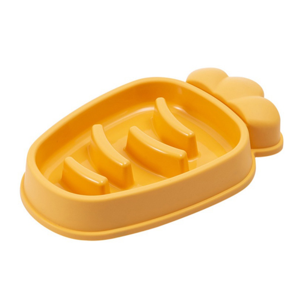 Carrot Shape Pet Slow Food Bowl Anti-choking Large Capacity Puppy Feeding Tool Supplies yellow - Image 2