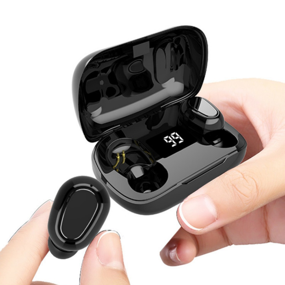 Bluetooth 5.0 Earphone Wireless LED Display L21 pro TWS Stereo Sport Waterproof Earbuds Headset black - Image 4