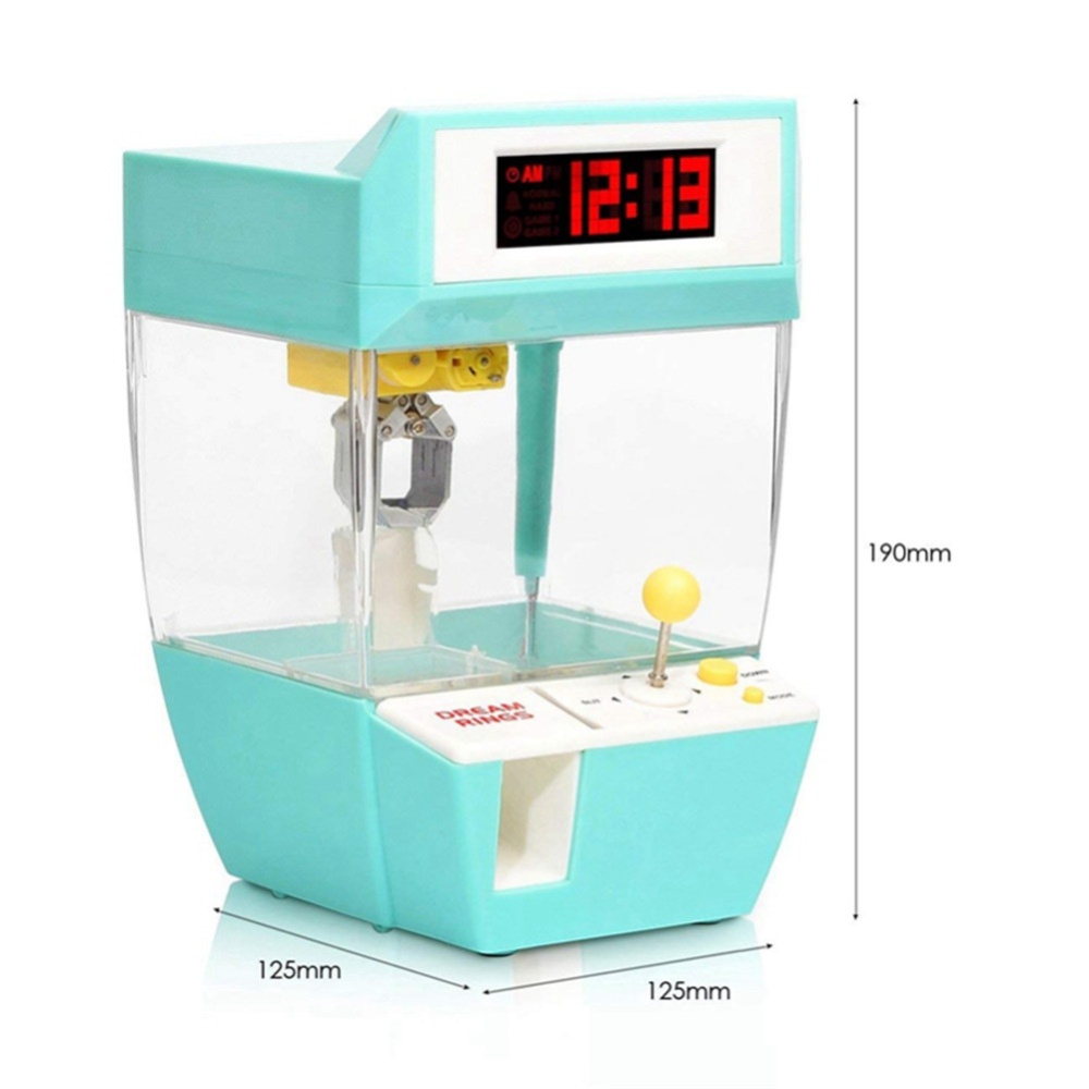 Mini Candy Grabber Catcher Crane Lazy Person Alarm Clock Machine Arcade Sanwa Practical Board Games green