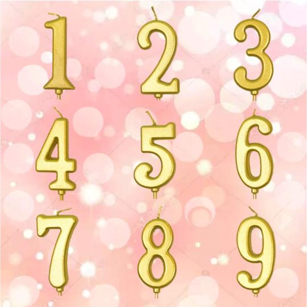 Number Candle Smokeless Gold Color Birthday Cake Topper Decorations Party Supplies 3 - Image 2