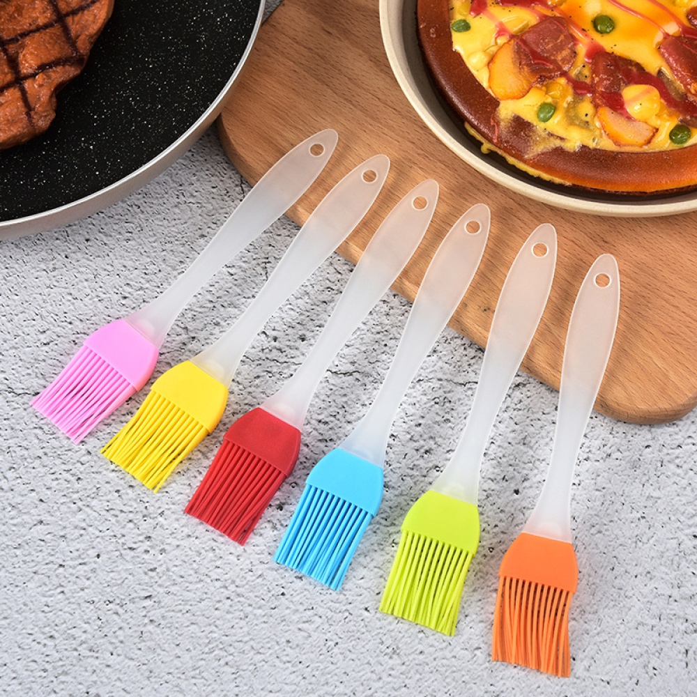 Silicone Brush With Plastic Handle Kitchen Barbecue Grill Oil Cooking Accessories Random Color