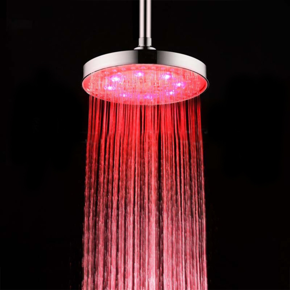 8inches Color Changing Shower Head Bathroom Rain Top Showerhead Three colors - Image 3