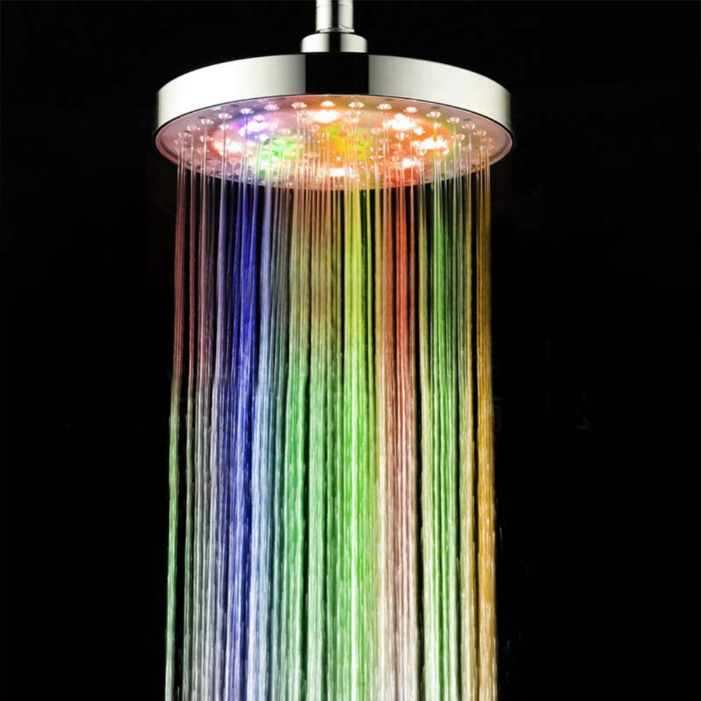 8inches Color Changing Shower Head Bathroom Rain Top Showerhead Three colors - Image 2