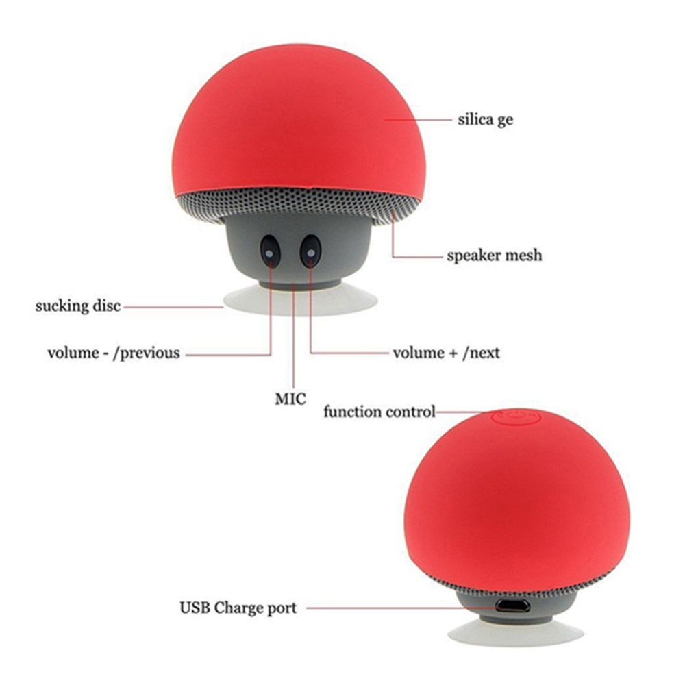 Waterproof Mini Wireless Bluetooth-compatible Speaker Portable Mushroom-shaped Rechargeable Hands Free Music Player Light green - Image 2