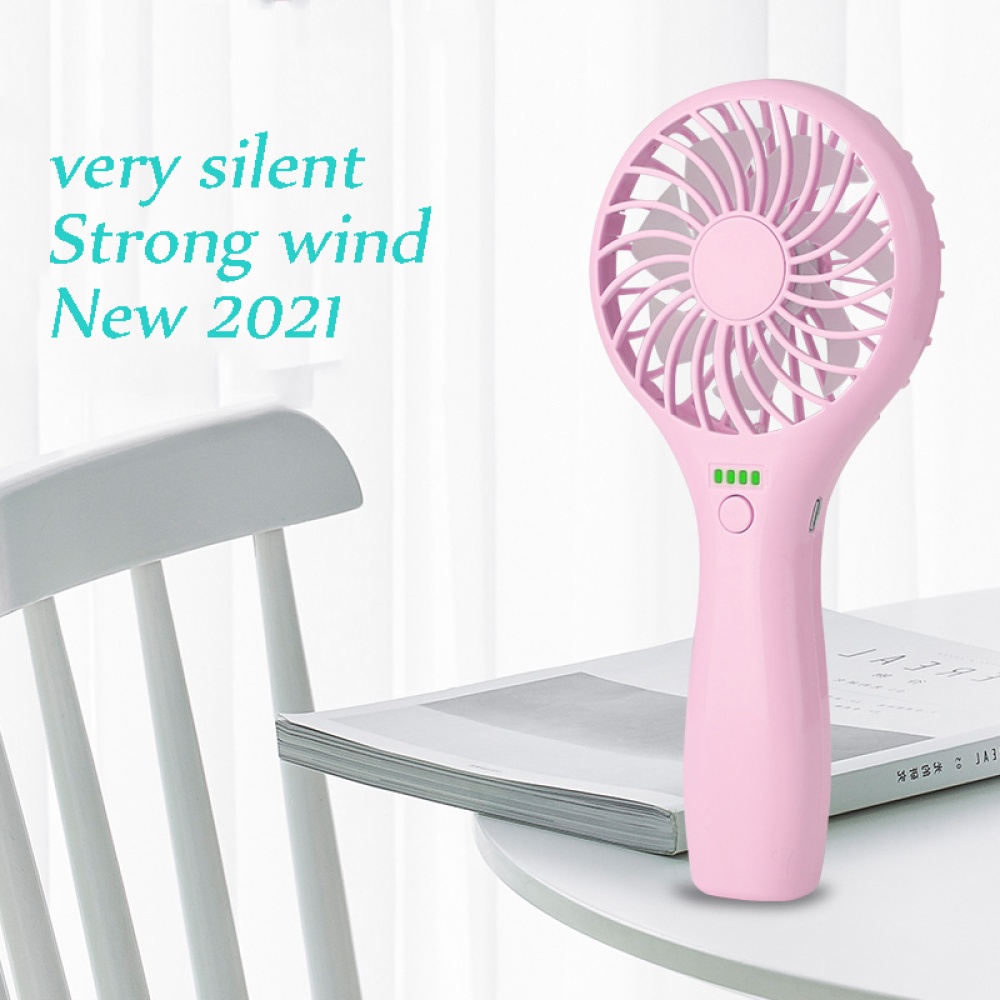 Mini Handheld Silent Fan Usb Rechargeable Appliances Air Cooler Outdoor Travel Hand Pink - Image 2