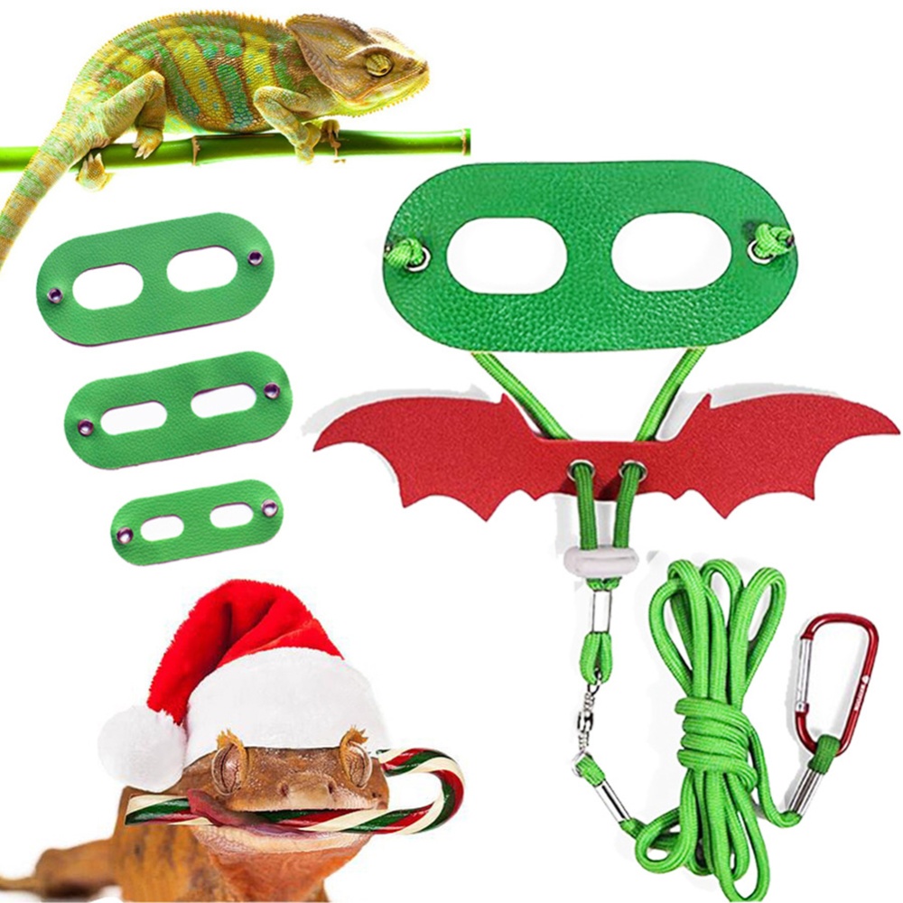 Wings Shape Pet Harness Leash Rope for Reptile Lizard Christmas Prop Three sizes_Christmas Special Version