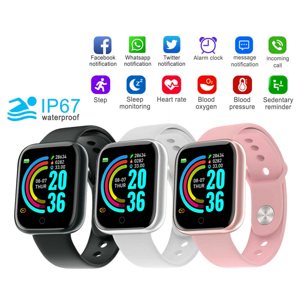 Smart Watch Bluetooth-compatible Heart Rate Blood Pressure Ip67 Waterproof Bracelet For Ios Android Black - Image 2