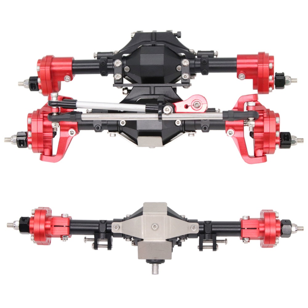 SCX10 Aluminum CNC Anodized Full Front Rear Portal Axle for 1/10 RC Crawler Car Axial II 90046 90047 Silver - Image 2