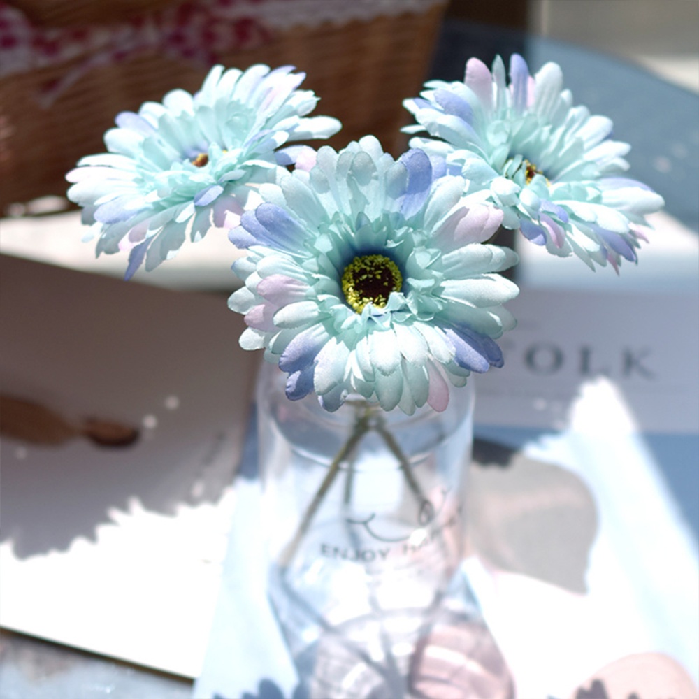 1pc/7pcs Silk Flower Home Decoration Simulation Ornament Wedding Bouquet 1 blue - Image 2