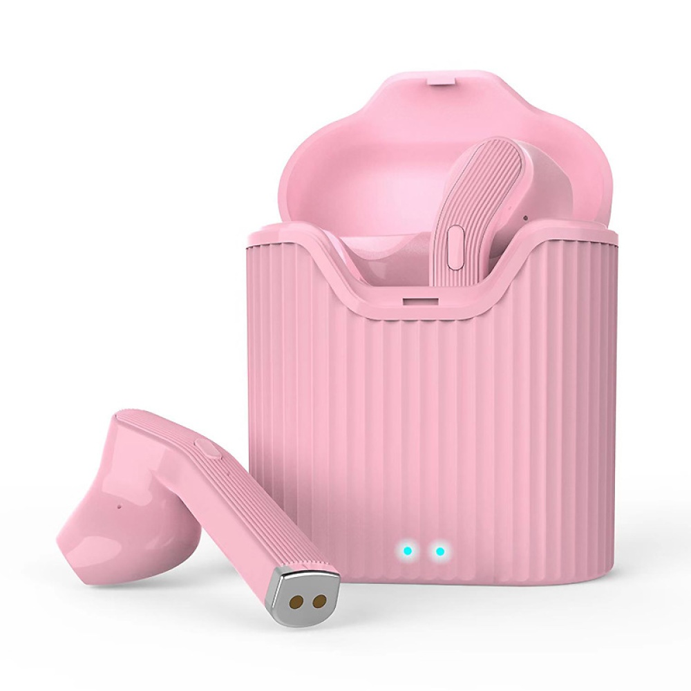 H19T Bluetooth Earphones TWS Sports Fitness Wireless Headset Wide Compatibility Headphone With 350mAh Charging Box Pink