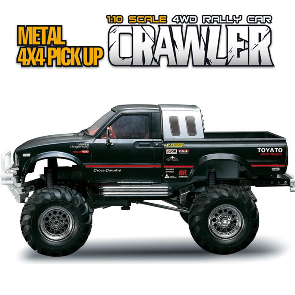 HG P407 1/10 2.4G 4WD Rally Rc Car for TOYATO Metal 4X4 Pickup Truck Rock Crawler RTR Toy black - Image 2