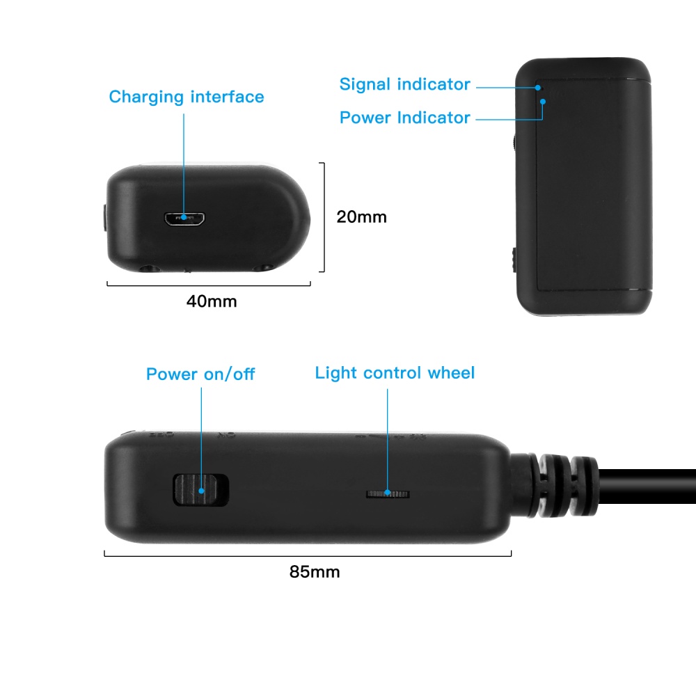 500w HD Wifi Endoscope Camera 1920P Flexible IP67 Waterproof Inspection 6LEDs Adjustable Borescope 5 meters hard line - Image 2