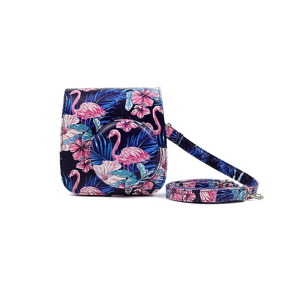 PU Leather Camera Strap with Shoulder Flamingo Printing for Mini9 cactus - Image 2