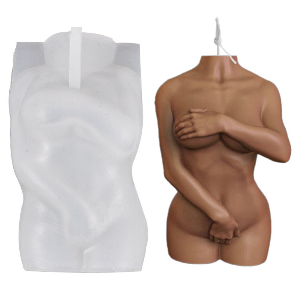 Silicone Candle Mold Artificial Human Body Shape Mould For Paraffin Wax Shy girl