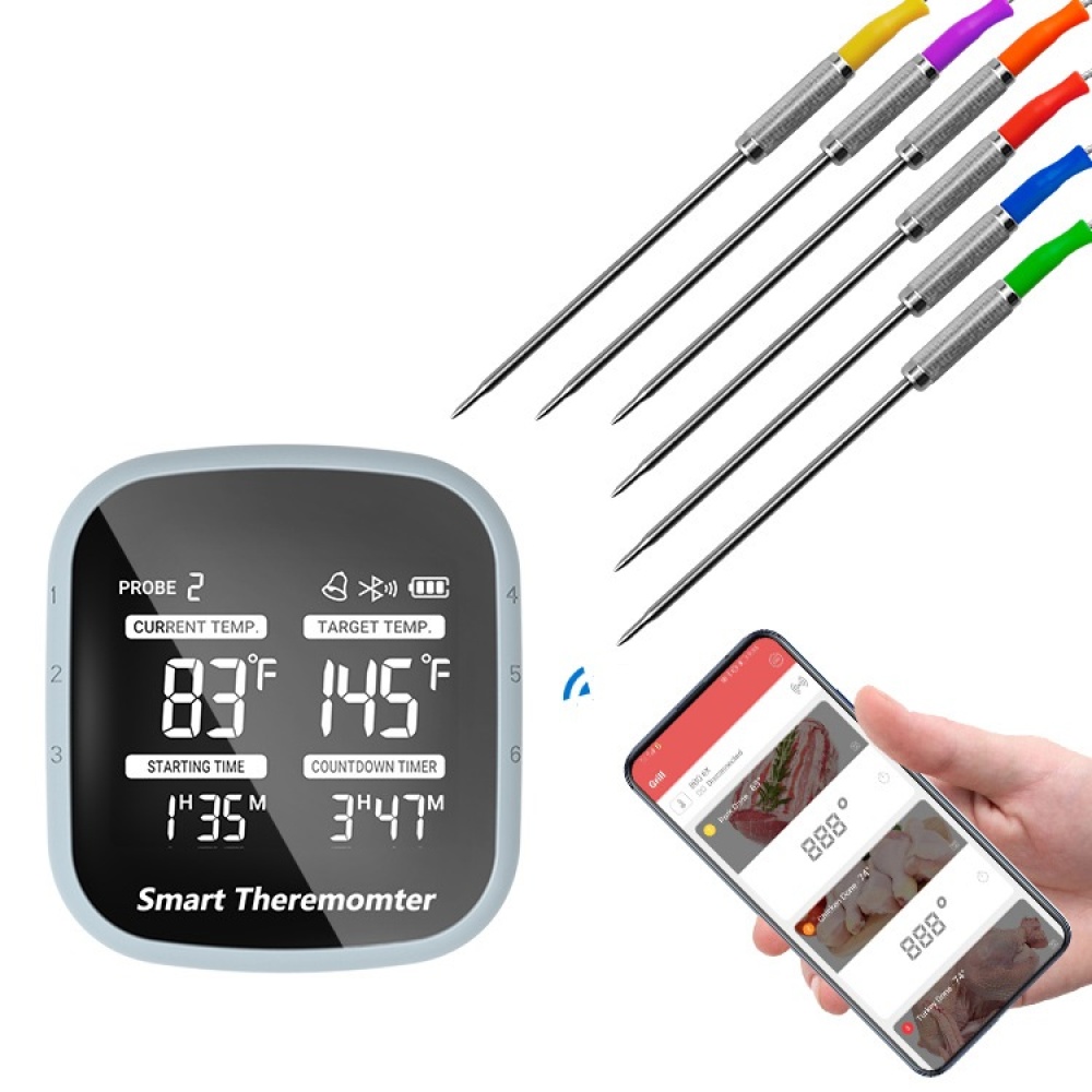 Wireless Bbq Thermometer 6 Probes Digital Cooking Smart App Control For Grilling Smoker Kitchen Food Temperature measurement range -50-300C